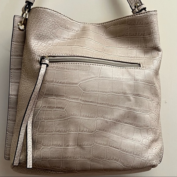 Nicole Miller Faux Leather Snakeskin Large Tote Beige - Picture 6 of 11